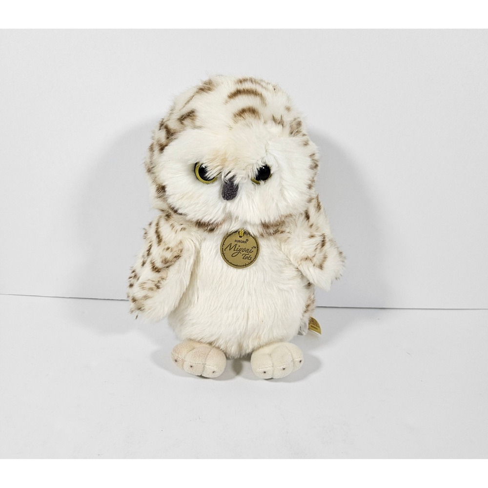 Miyoni by Aurora Snowy Owl Plush White Brown Spotted Stuffed Animal 2021